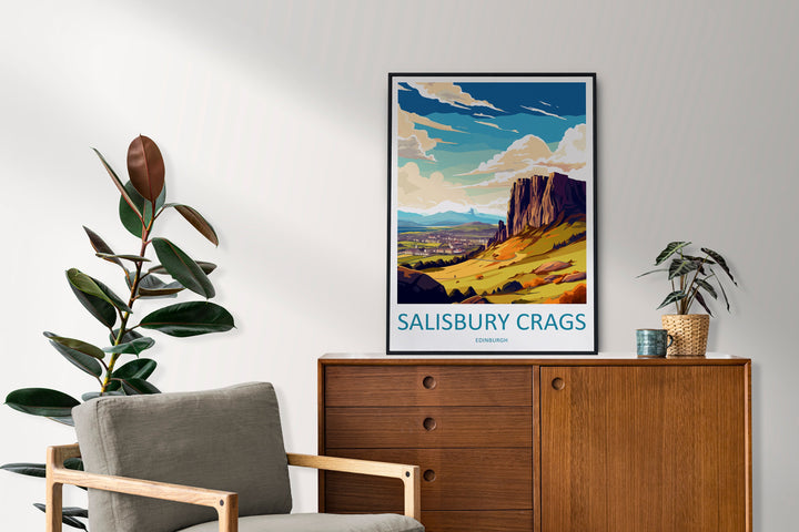 Salisbury Crags Print Edinburgh Home Decor Salisbury Crags Art Print Salisbury Crags Wall Art Scotland Enthusiast Gift Wall Hanging