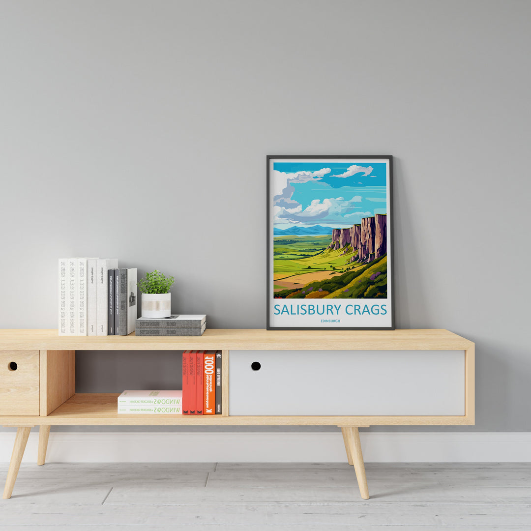 Salisbury Crags Print Edinburgh Home Decor Salisbury Crags Art Print Salisbury Crags Wall Art Scotland Enthusiast Gift Wall Hanging