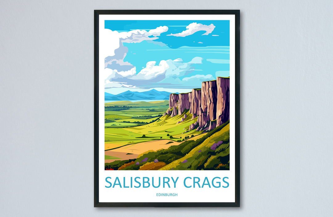 Salisbury Crags Print Edinburgh Home Decor Salisbury Crags Art Print Salisbury Crags Wall Art Scotland Enthusiast Gift Wall Hanging