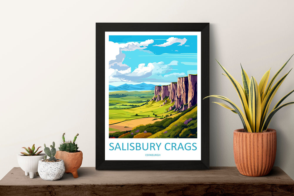 Salisbury Crags Print Edinburgh Home Decor Salisbury Crags Art Print Salisbury Crags Wall Art Scotland Enthusiast Gift Wall Hanging
