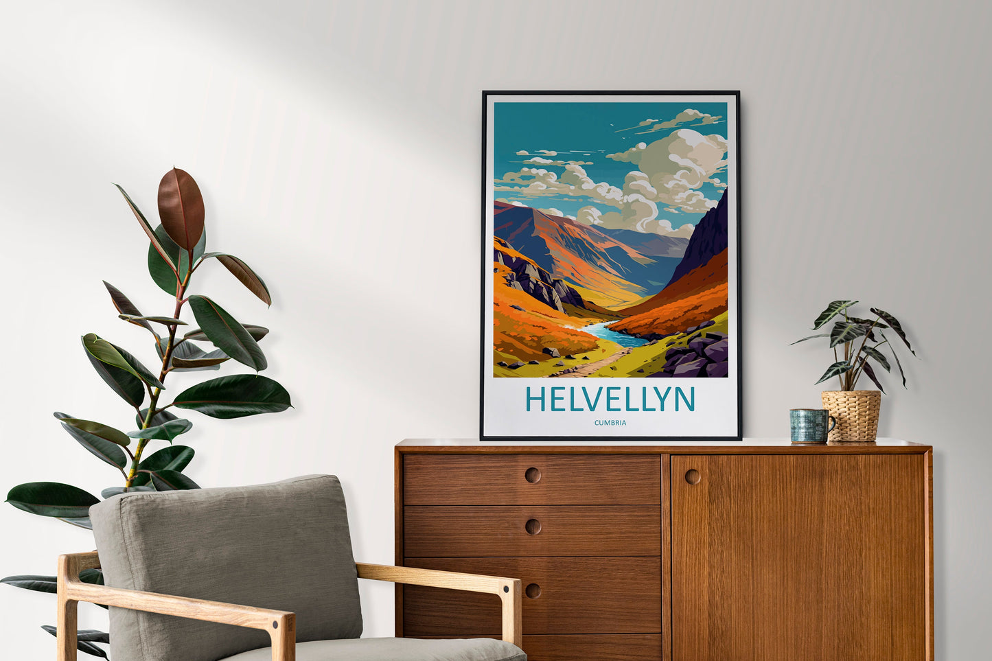 Helvellyn Travel Print Wall Art Helvellyn Wall Hanging Home Décor Helvellyn Gift Art Lovers Cumbria Art Lover Gift Helvellyn