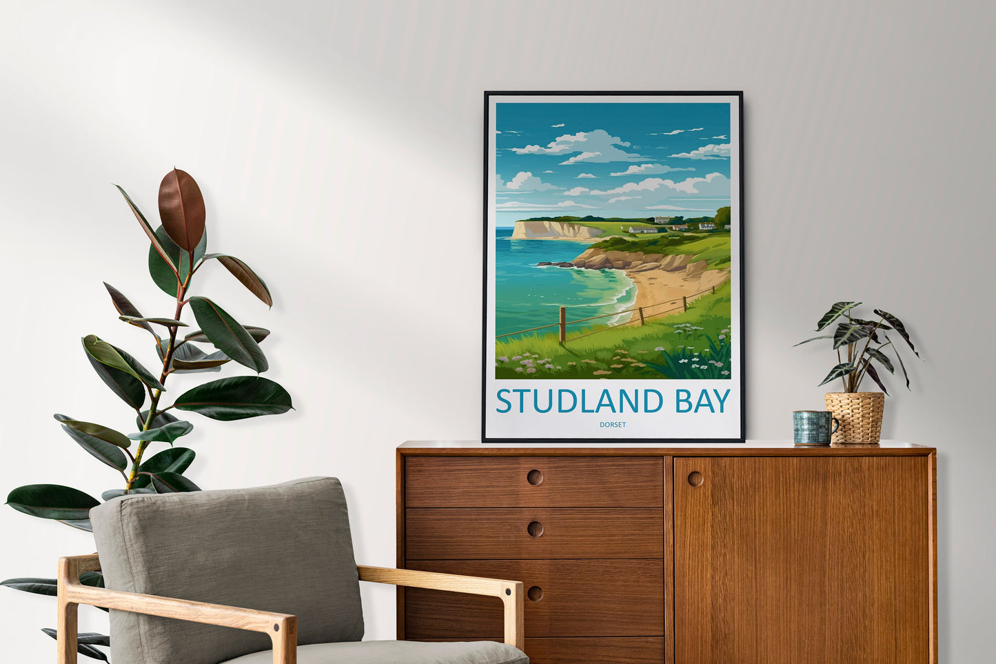 Studland Bay Travel Print Wall Art Studland Bay Wall Hanging Home Décor Studland Bay Gift Art Lovers England Art Lover Gift Studland Bay