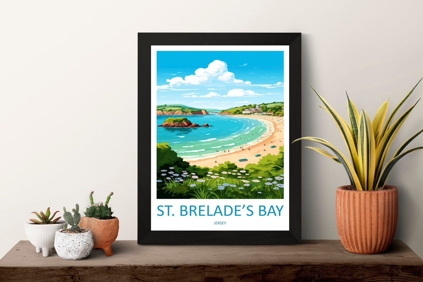 St Brelades Bay Travel Print Wall Art St Brelades Bay Wall Hanging Home Décor St Brelades Bay Gift Art Lovers Jersey Art Lover Gift