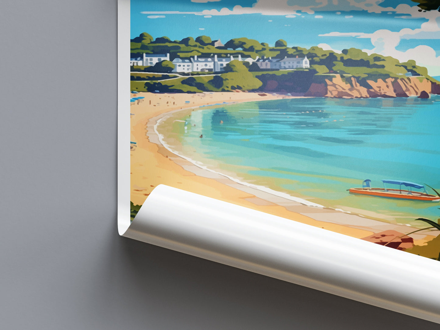 St Brelades Bay Travel Print Wall Art St Brelades Bay Wall Hanging Home Décor St Brelades Bay Gift Art Lovers Jersey Art Lover Gift