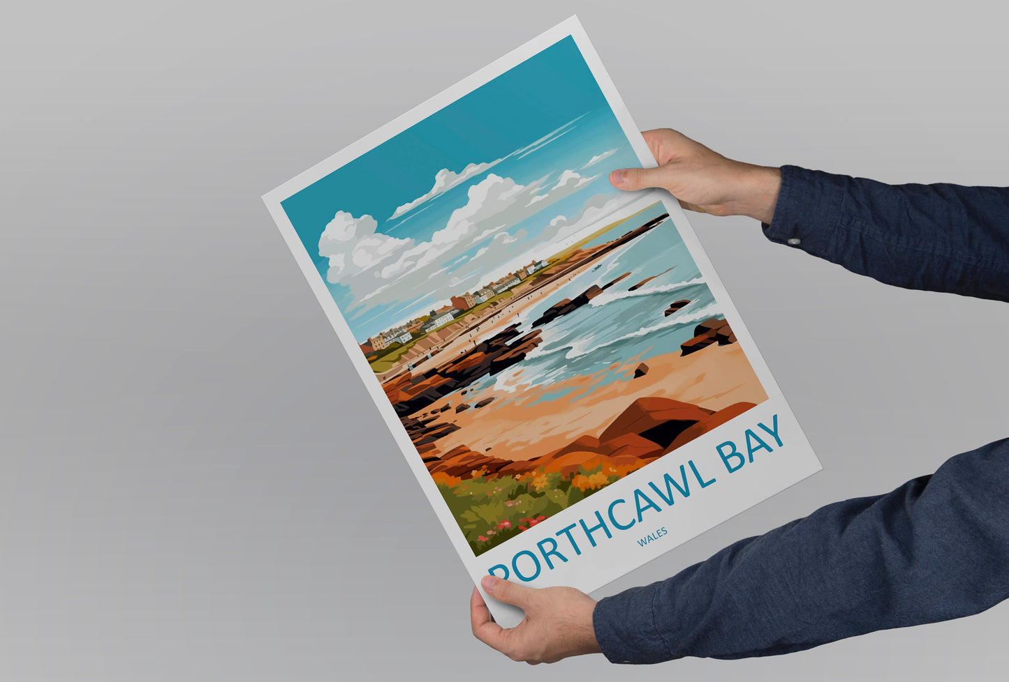Porthcawl Bay Print Porthcawl Bay Home Decor Landscape Art Print Porthcawl Bay Wall Nature Enthusiast Gift Wall Hanging Porthcawl Bay