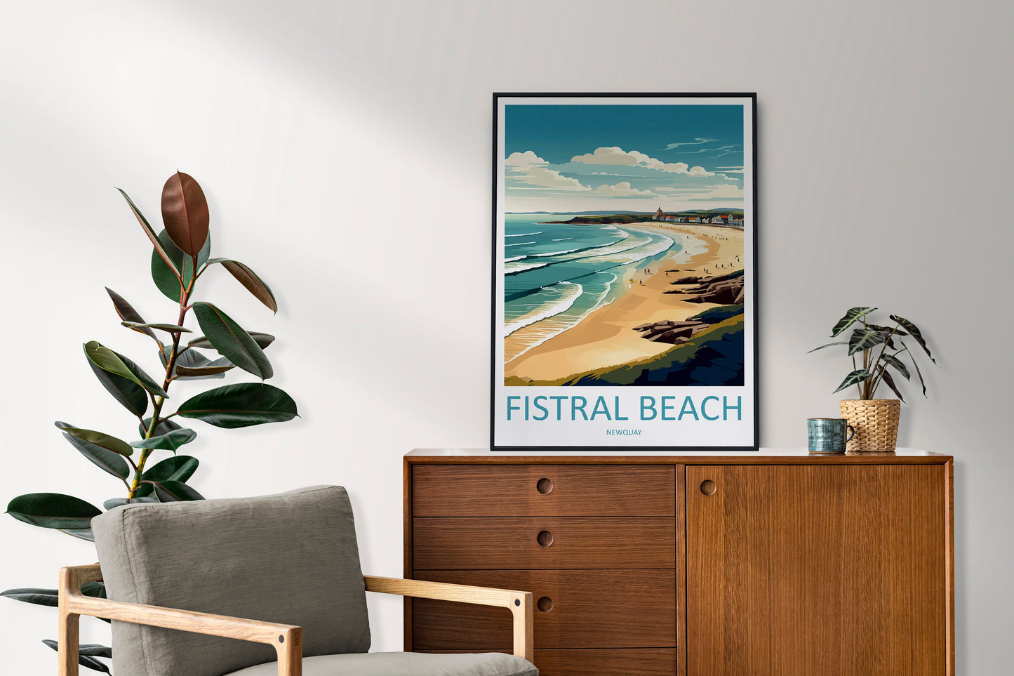 Fistral Beach Travel Print Wall Art Fistral Beach Wall Hanging Home Décor Newquay Gift Art Lovers Fistral Beach Art Lover Gift Newquay Art