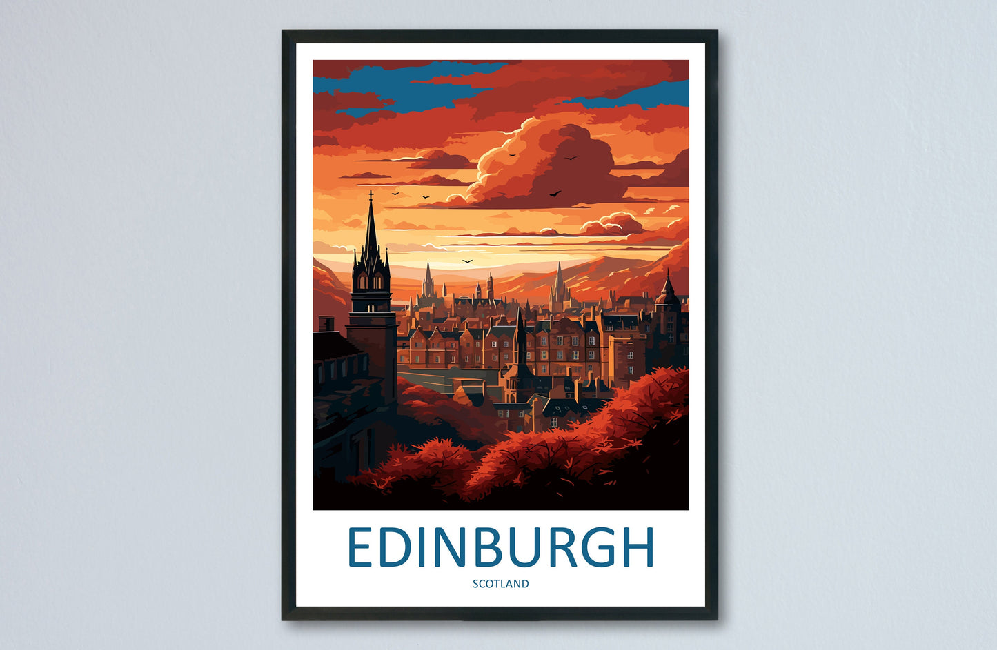 Edinburgh Cityscape Print Edinburgh Home Decor European City Art Print Edinburgh Wall Art Scotland Enthusiast Gift Wall Hanging Edinburgh