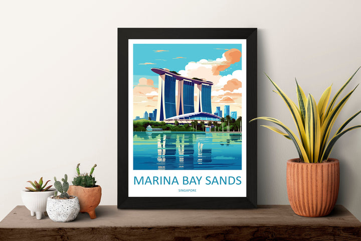 Marina Bay Sands Travel Print Wall Art Marina Bay Sands Wall Hanging Home Decoration Marina Bay Sands Gift Art Lovers Wall Art Singapore
