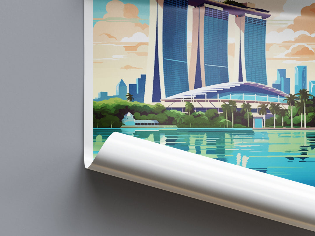 Marina Bay Sands Travel Print Wall Art Marina Bay Sands Wall Hanging Home Decoration Marina Bay Sands Gift Art Lovers Wall Art Singapore