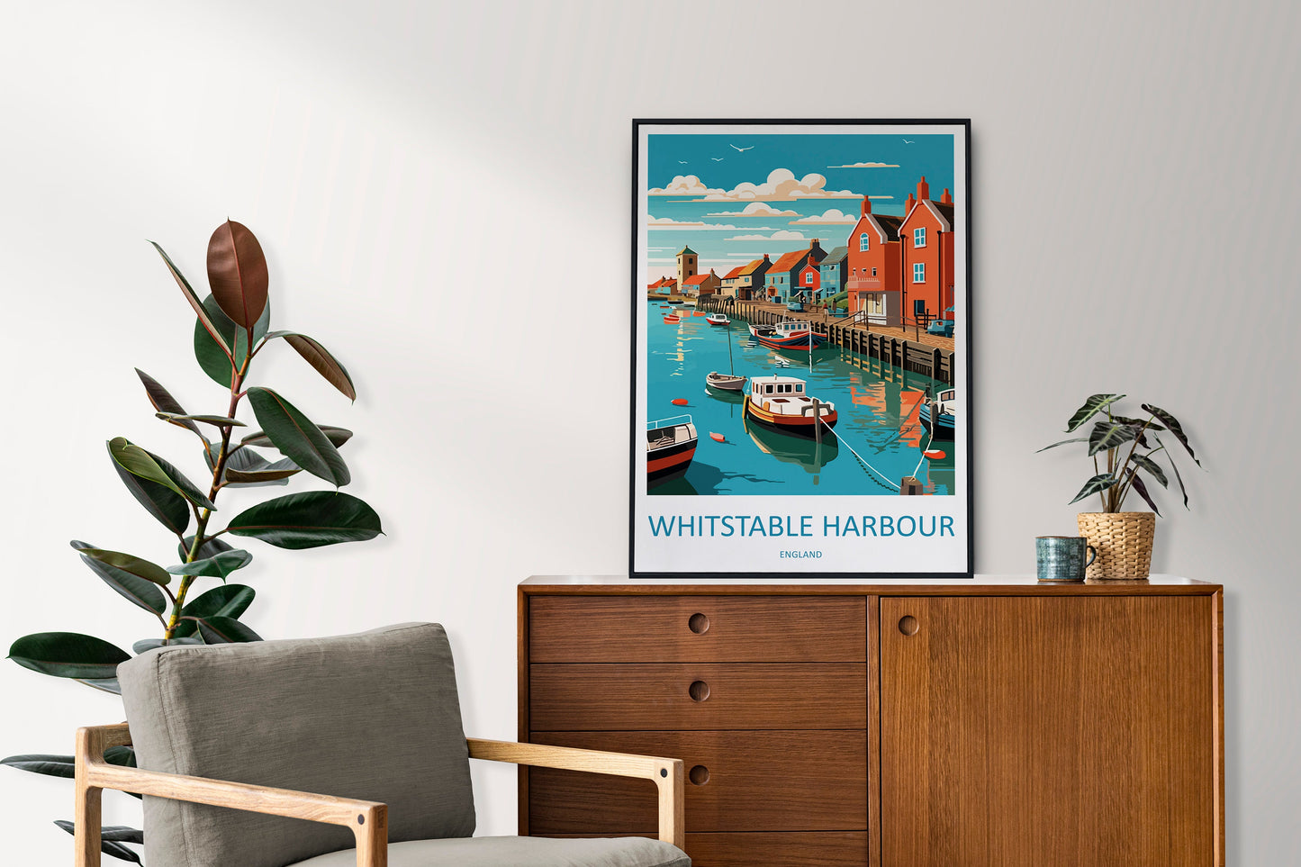 Whitstable Travel Print Wall Art Whitstable Wall Hanging Home Décor Whitstable Gift Art Lovers England Art Lover Gift Print Artwork Kent Art