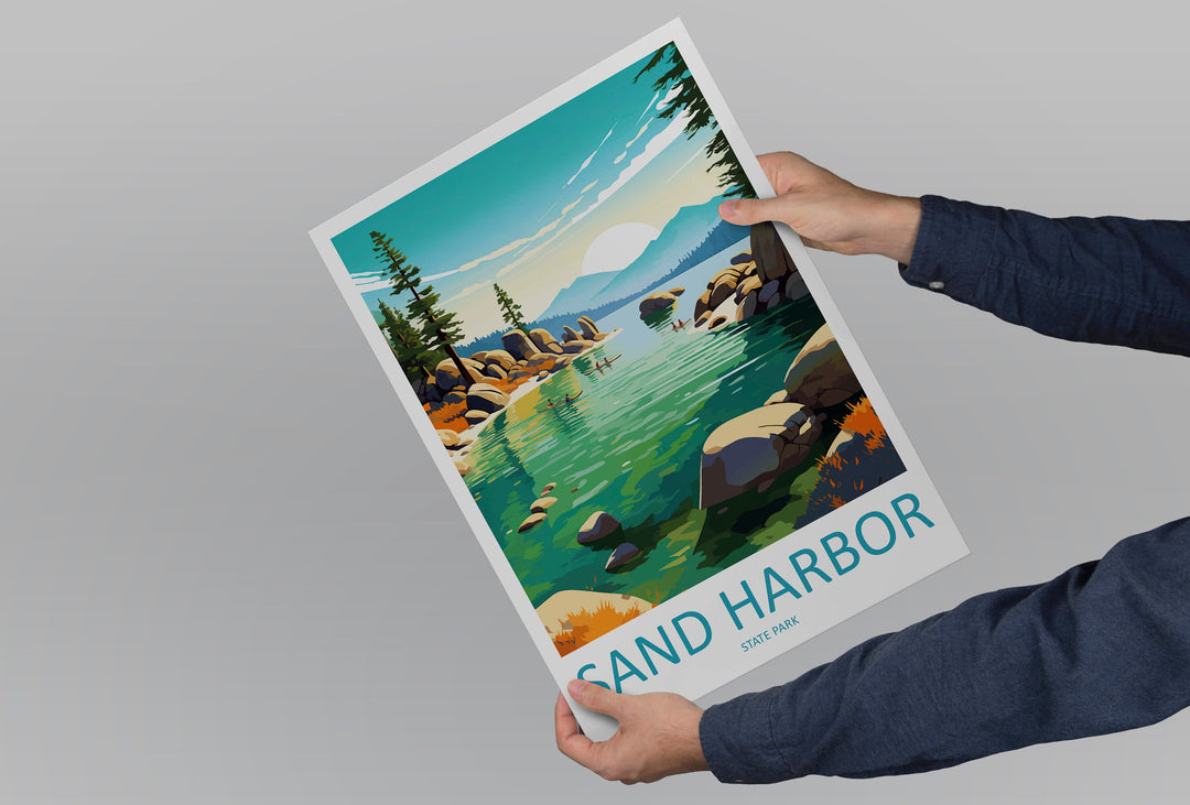 Sand Harbor State Park Travel Print Wall Art Sand Harbor Wall Hanging Home Décor Sand Harbor Gift Art Lovers Nevada Art Lover Travel Gift