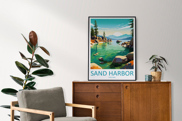 Sand Harbor State Park Travel Print Wall Art Sand Harbor Wall Hanging Home Décor Sand Harbor Gift Art Lovers Nevada Art Lover Travel Gift
