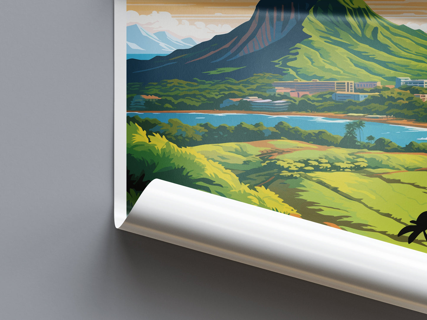 Diamond Head Travel Print Wall Art Diamond Head Wall Hanging Home Décor Diamond Head Gift Art Lovers Hawaii Art Lover Gift Print Artwork
