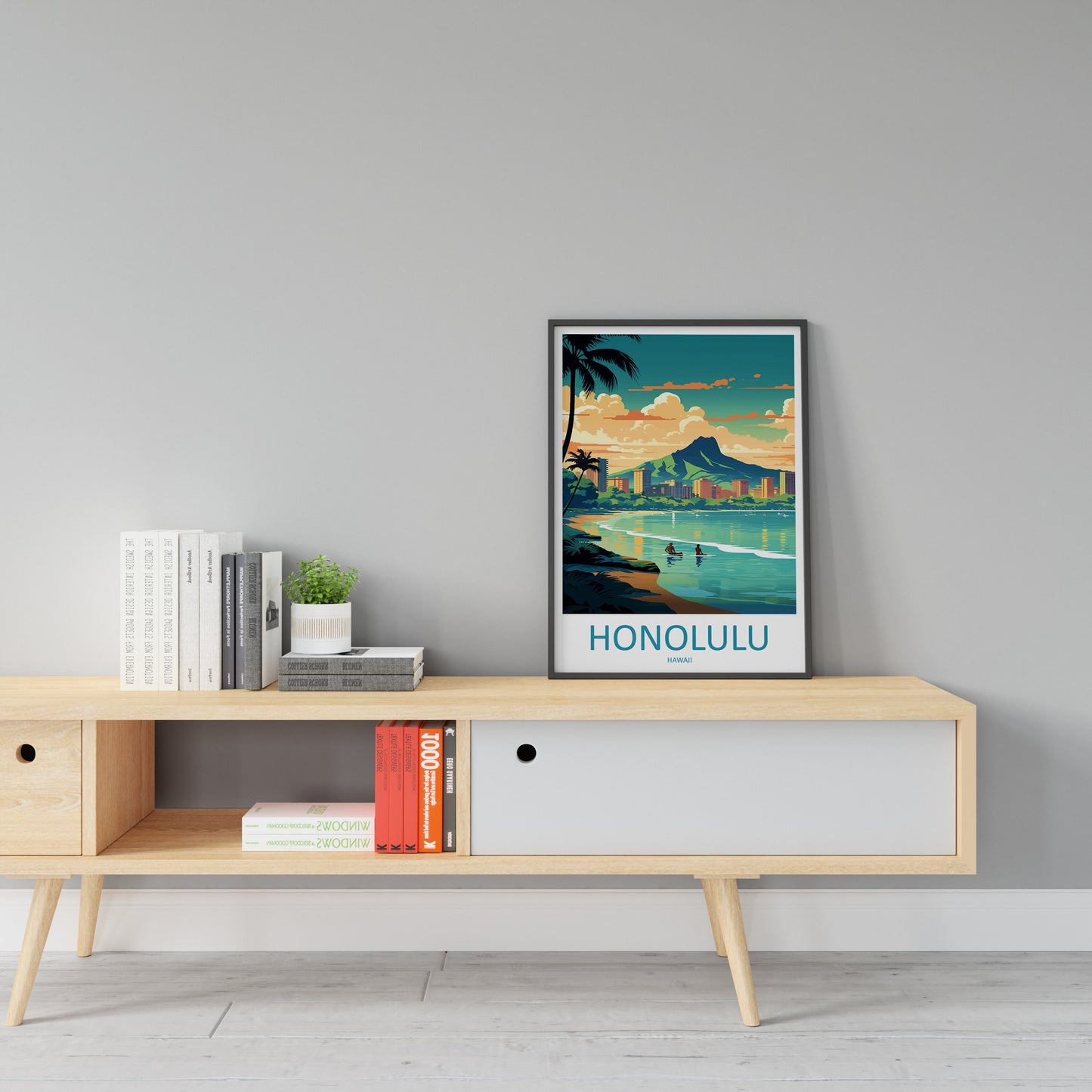 Honolulu Travel Print Wall Art Honolulu Wall Hanging Home Décor Honolulu Gift Art Lovers Hawaii Art Lover Gift Print Artwork