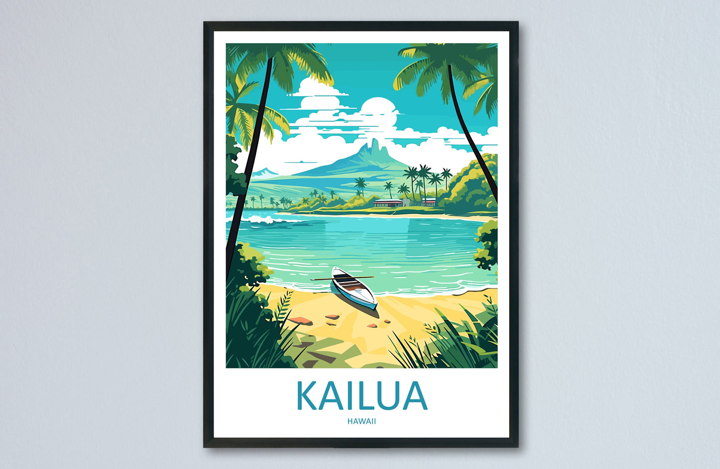 Kailua Travel Print Wall Art Kailua Wall Hanging Home Décor Kailua Gift Art Lovers Hawaii Art Lover Gift Print Artwork