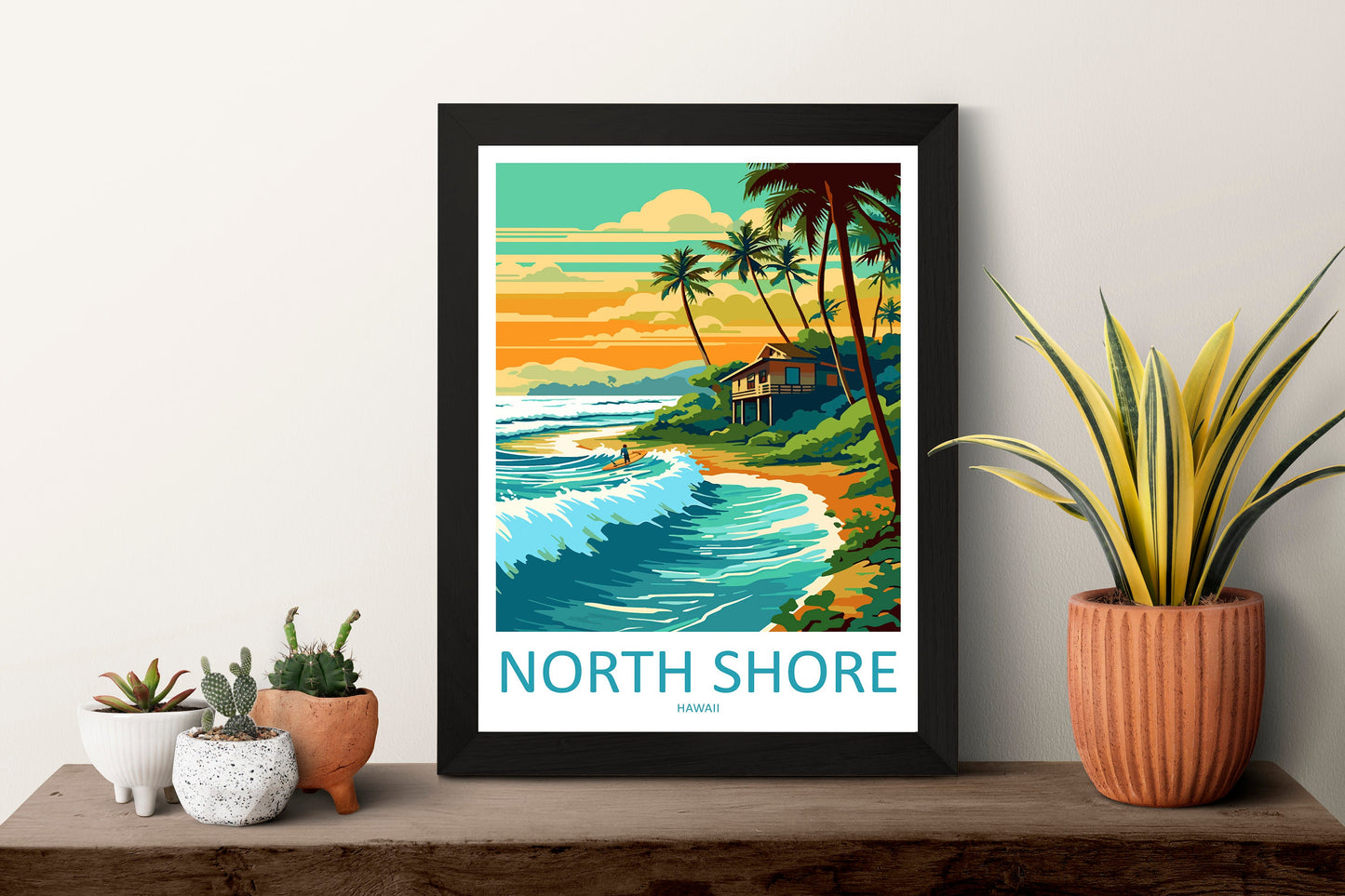 North Shore Travel Print Wall Art North Shore Wall Hanging Home Décor North Shore Gift Art Lovers Hawaii Art Lover Gift Print Artwork