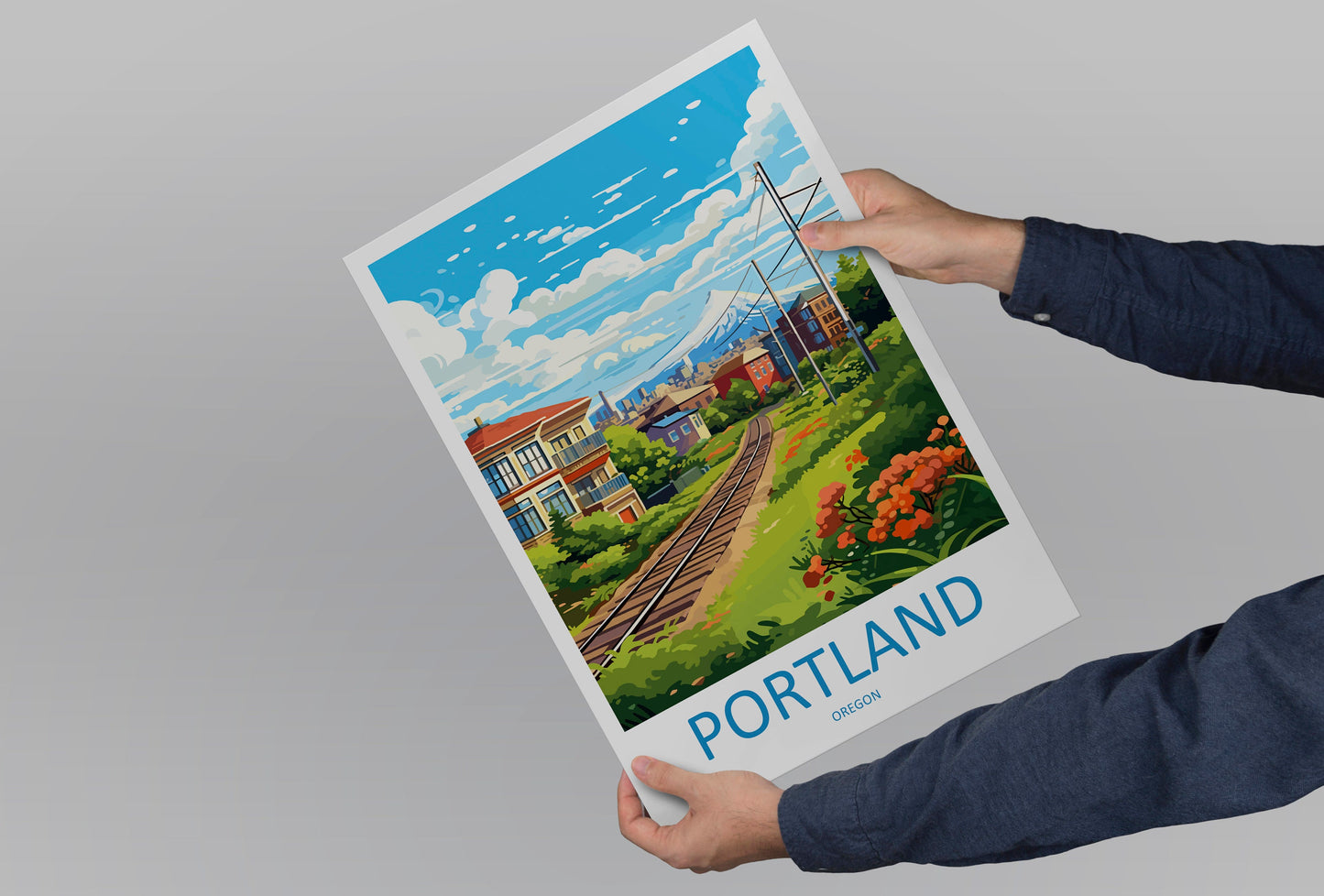 Portland Travel Print Wall Art Portland Wall Hanging Home Décor Portland Gift Art Lovers Oregon Art Lover Gift Portland Poster