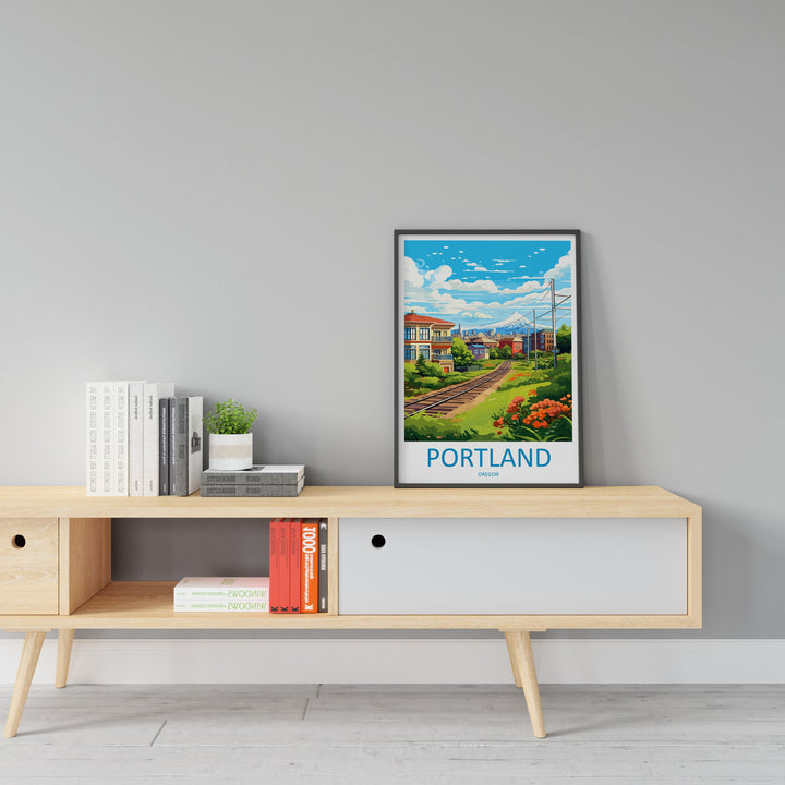 Portland Travel Print Wall Art Portland Wall Hanging Home Décor Portland Gift Art Lovers Oregon Art Lover Gift Portland Poster