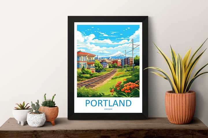 Portland Travel Print Wall Art Portland Wall Hanging Home Décor Portland Gift Art Lovers Oregon Art Lover Gift Portland Poster