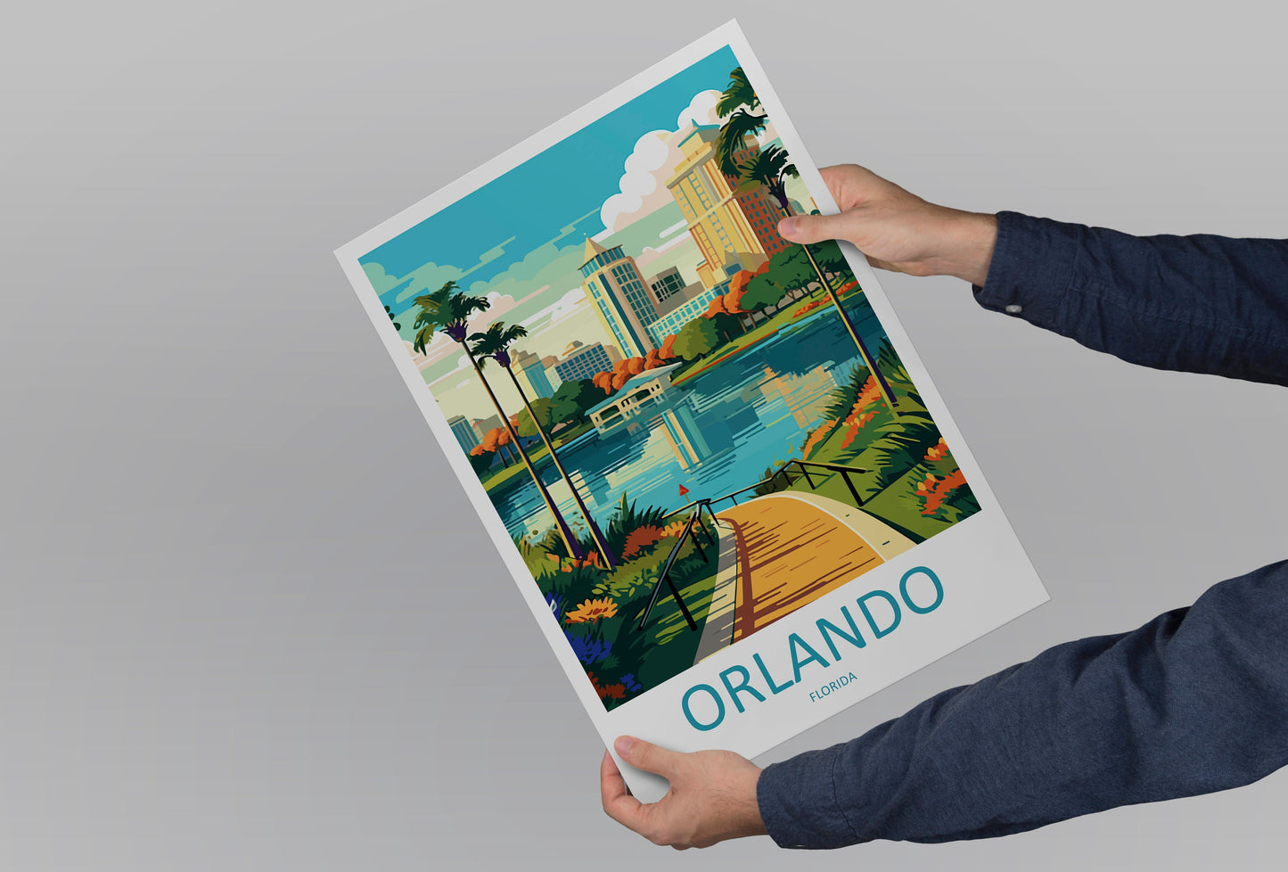 Orlando Travel Print Wall Art Orlando Wall Hanging Home Décor Orlando Gift Art Lovers Gift Beach Florida Orlando Print For Florida City