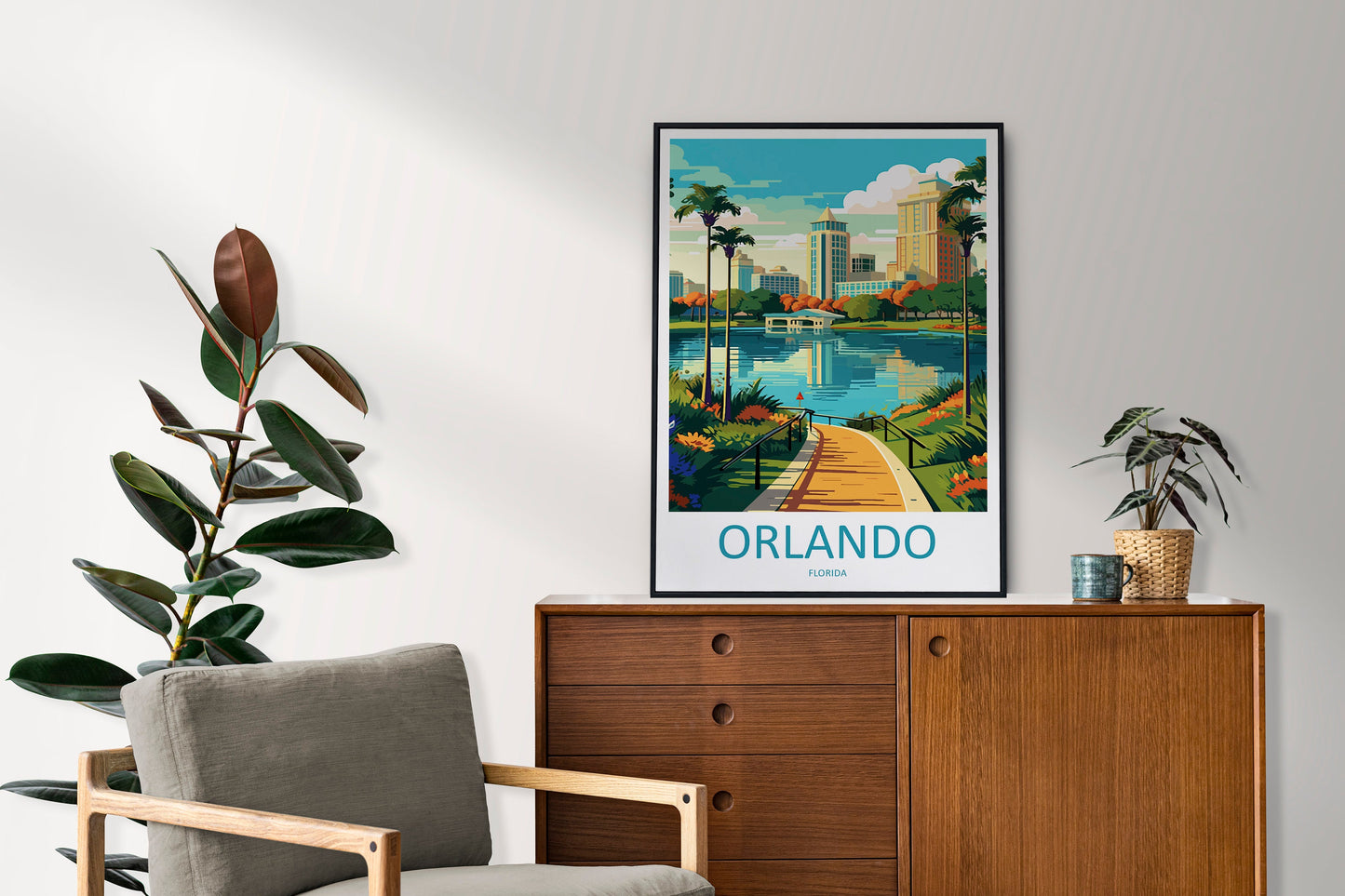 Orlando Travel Print Wall Art Orlando Wall Hanging Home Décor Orlando Gift Art Lovers Gift Beach Florida Orlando Print For Florida City
