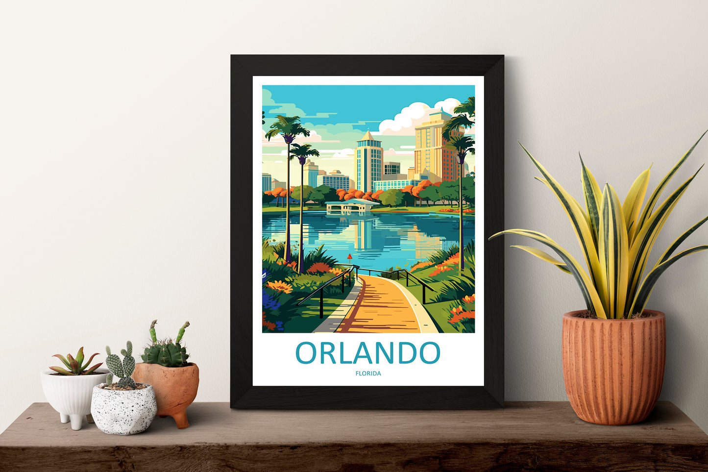 Orlando Travel Print Wall Art Orlando Wall Hanging Home Décor Orlando Gift Art Lovers Gift Beach Florida Orlando Print For Florida City