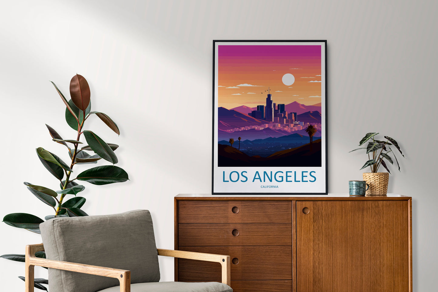 Los Angeles Travel Print Wall Art Los Angeles Wall Hanging Home Décor Los Angeles Gift Art Lovers California Art Lover Gift Los Angeles Deco