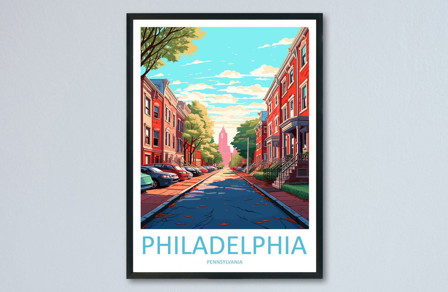 Philadelphia Travel Print Wall Art Philadelphia Wall Hanging Home Décor Philadelphia Gift Art Lovers Pennsylvania Art Lover Travel Poster