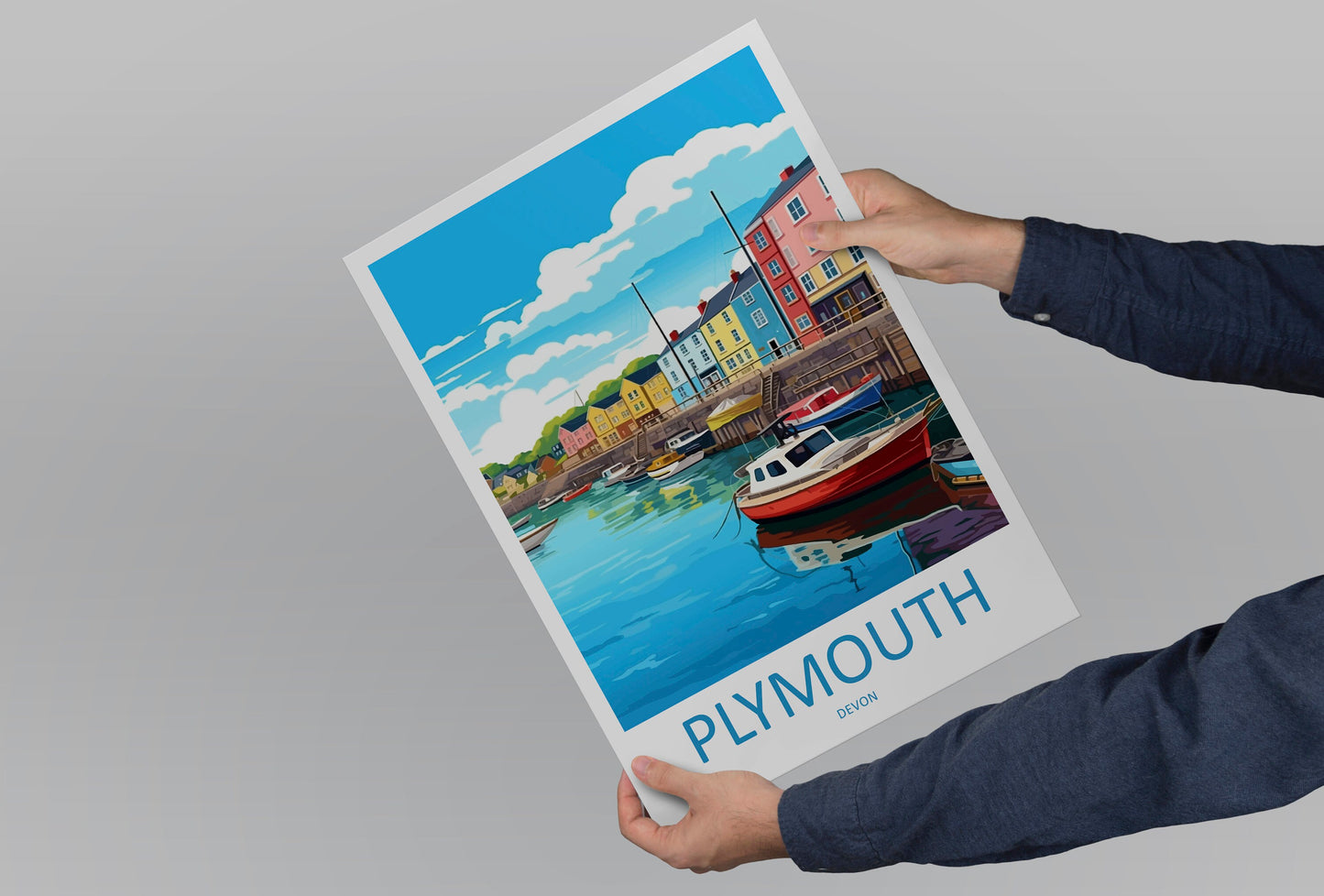 Plymouth Travel Print Wall Art Plymouth Wall Hanging Home Décor Plymouth Gift Art Lovers England Art Lover Gift Plymouth Art Poster