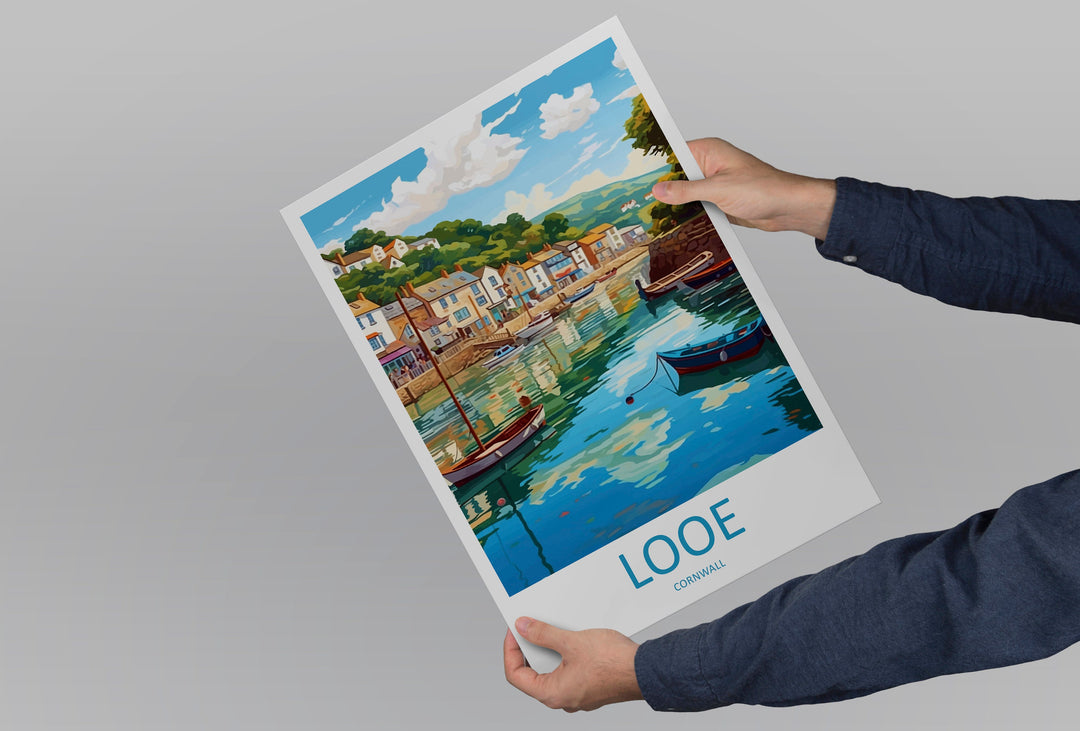 Looe Travel Print Wall Art Looe Wall Hanging Home Décor Looe Gift Art Lovers England Art Lover Gift Looe Travel Décor Looe Poster