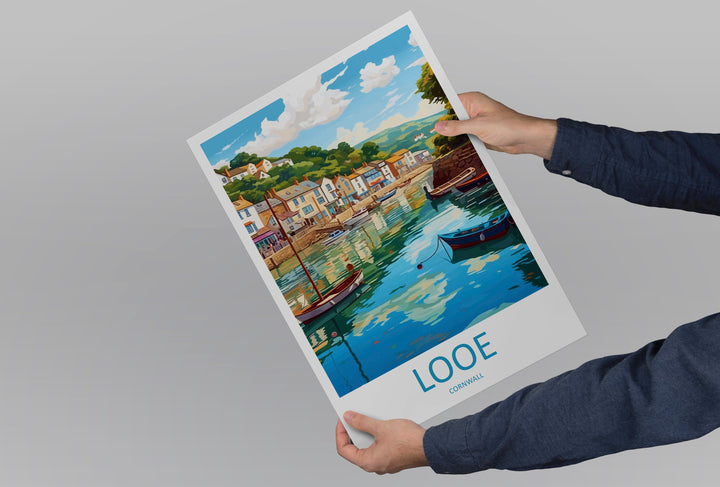 Looe Travel Print Wall Art Looe Wall Hanging Home Décor Looe Gift Art Lovers England Art Lover Gift Looe Travel Décor Looe Poster