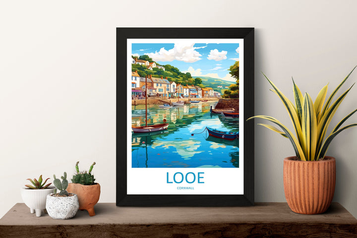 Looe Travel Print Wall Art Looe Wall Hanging Home Décor Looe Gift Art Lovers England Art Lover Gift Looe Travel Décor Looe Poster