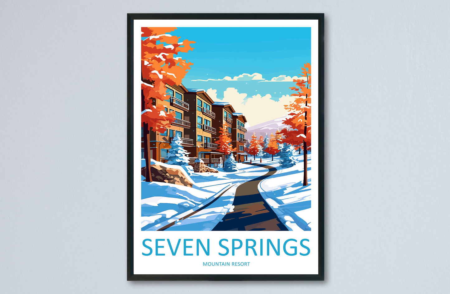 Seven Springs Resort Travel Print Wall Art Seven Springs Wall Hanging Home Décor Seven Springs Gift Art Lovers Pennsylvania Art
