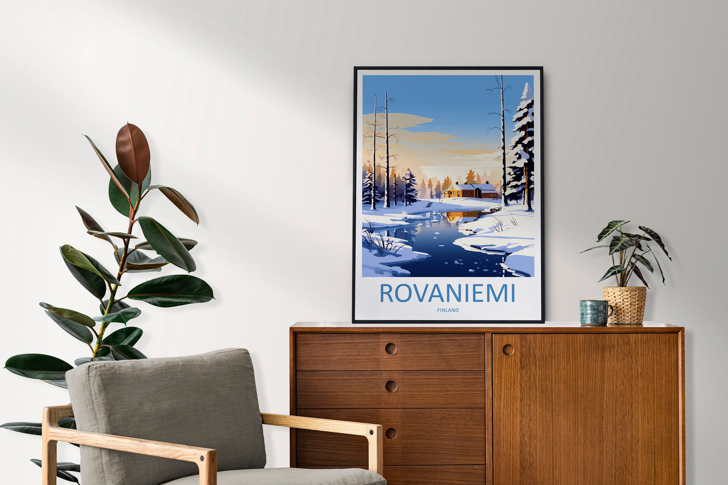Rovaniemi Travel Print Wall Art Rovaniemi Wall Hanging Home Decor Rovaniemi Gift Art Lovers Wall Art Print Art Finland Wall Print