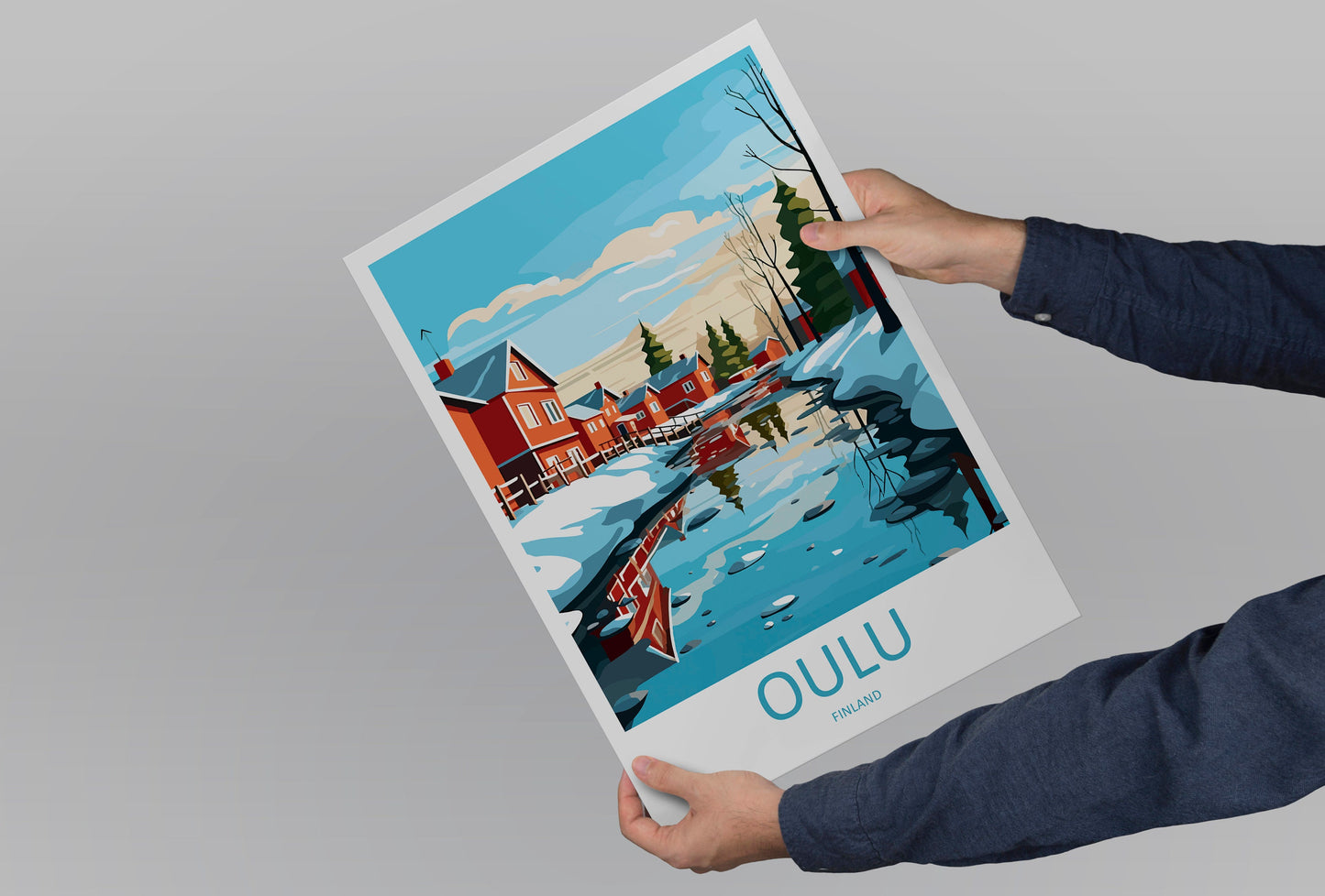 Oulu Travel Print Wall Art Oulu Wall Hanging Home Decor Oulu Gift Art Lovers Wall Art Print Art Finland Wall Print