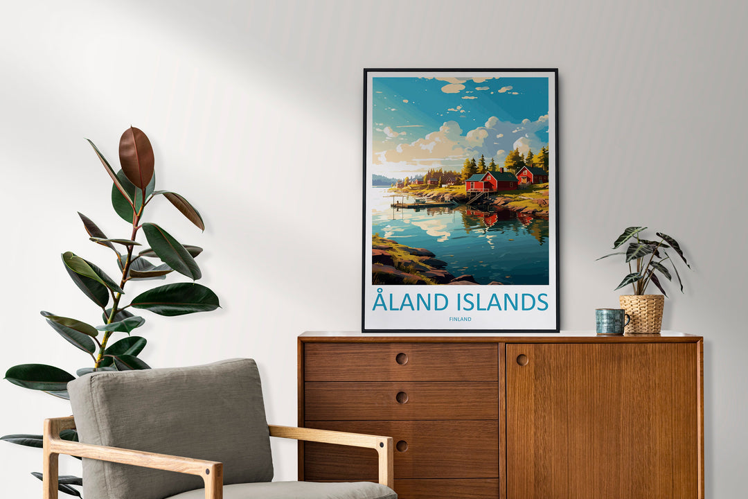 Aland Islands Travel Print Wall Art Aland Islands Wall Hanging Home Decor Aland Islands Gift Art Lovers Wall Art Print Art Finland Wall Art