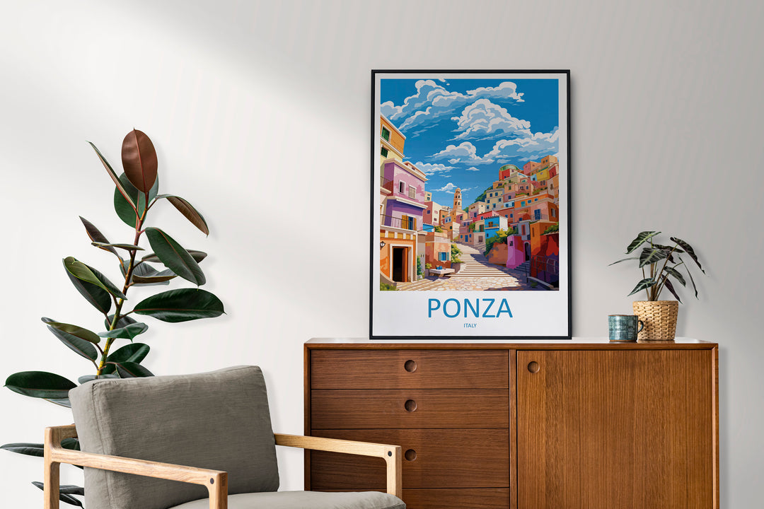 Ponza Travel Print Wall Art Ponza Wall Hanging Home Décor Ponza Gift Art Lovers Italy Art Lover Gift Ponza Print Italy Wall Art Decor