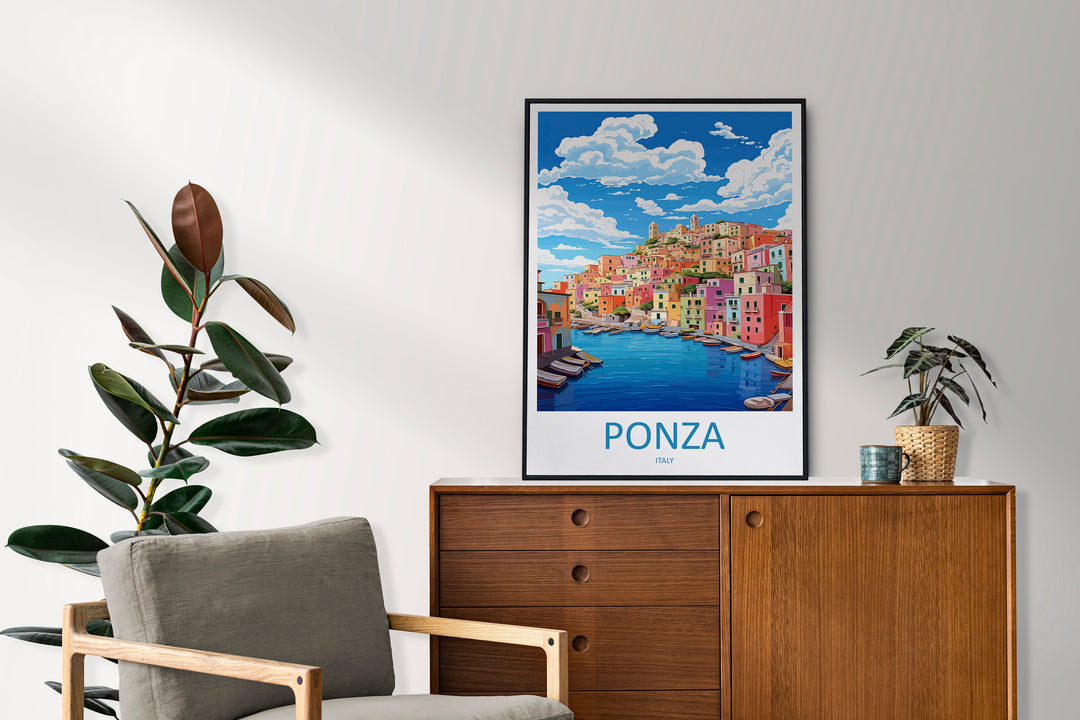 Ponza Travel Print Wall Art Ponza Wall Hanging Home Décor Ponza Gift Art Lovers Italy Art Lover Gift Ponza Print Italy Wall Art Decor