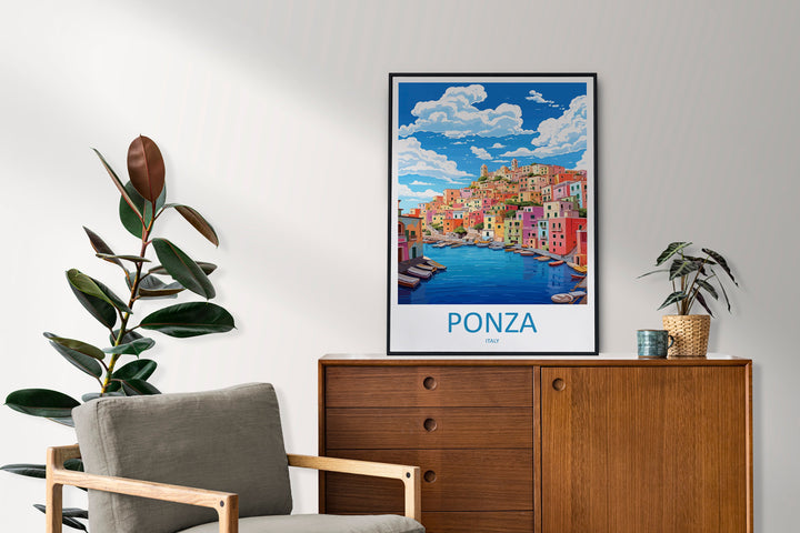 Ponza Travel Print Wall Art Ponza Wall Hanging Home Décor Ponza Gift Art Lovers Italy Art Lover Gift Ponza Print Italy Wall Art Decor
