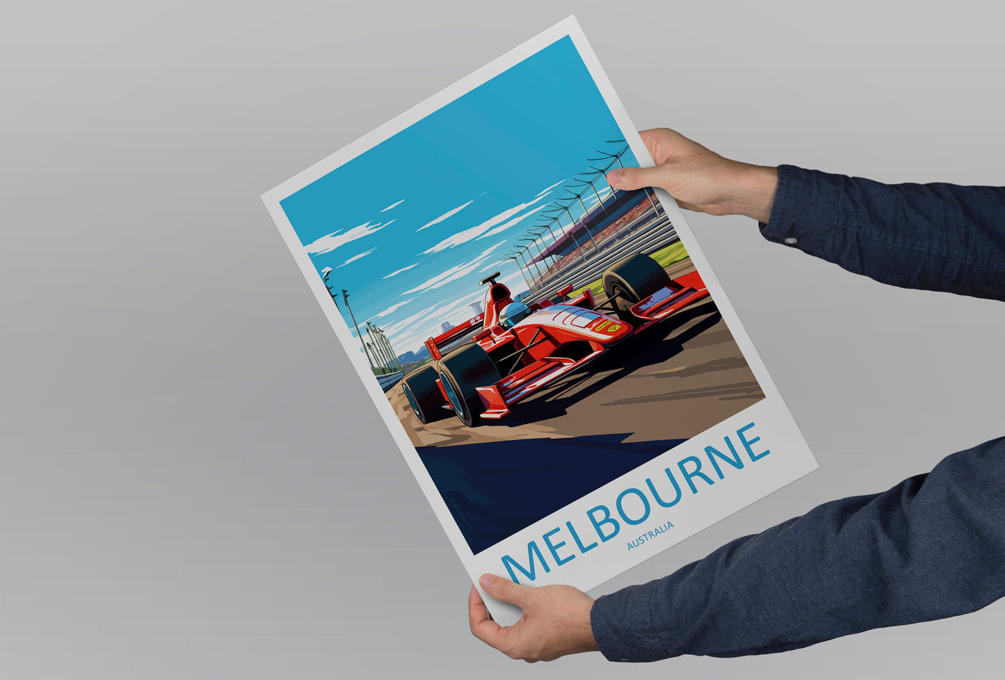 Melbourne Travel Print Wall Decor Melbourne Circuit Poster Motorsport Travel Print Art Print Racing Illustration Australia Race Travel Art