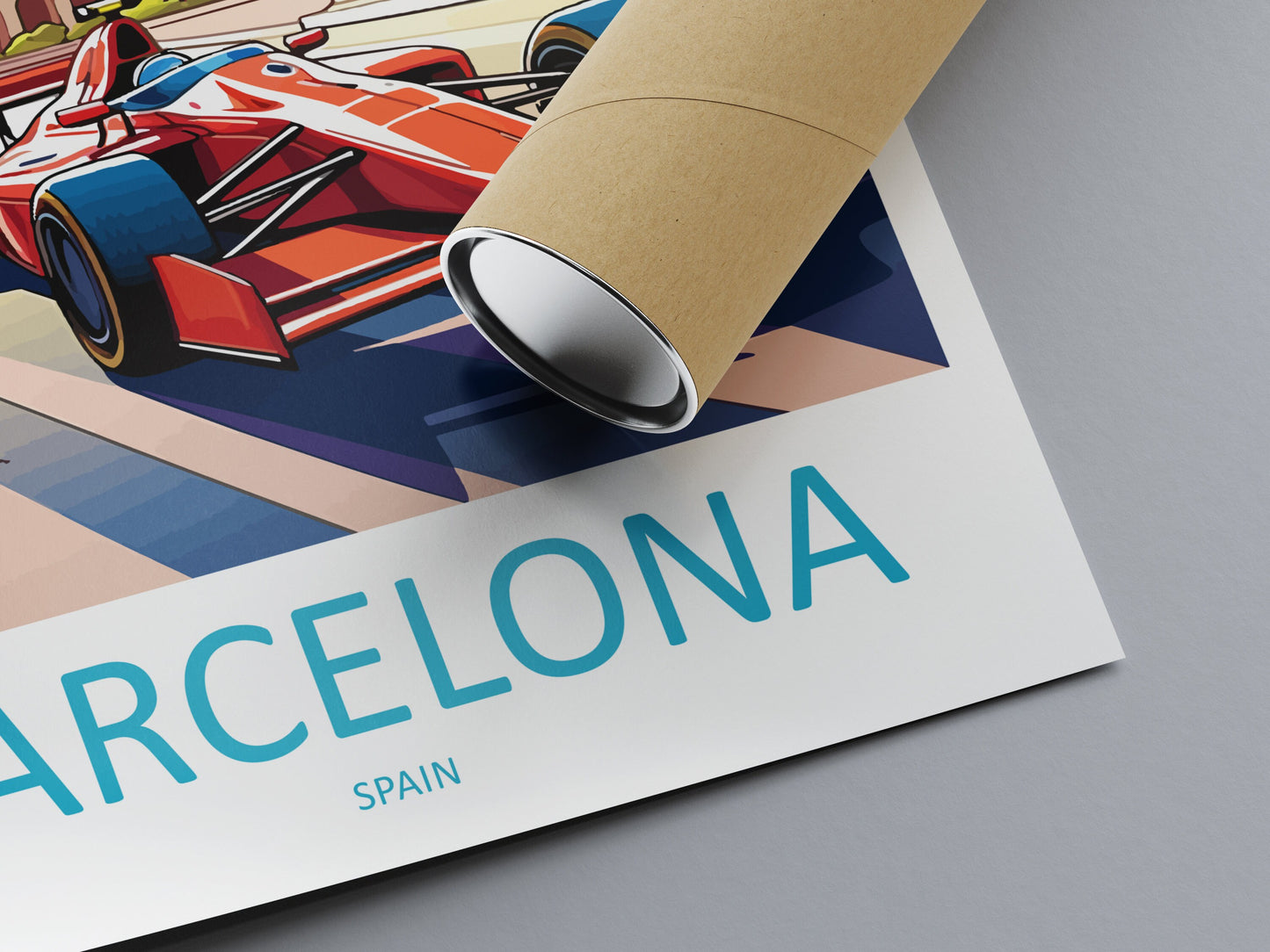 Barcelona Travel Print Wall Decor Barcelona Circuit Poster Motorsport Travel Print Art Print Racing Illustration Spain Race car Travel Art