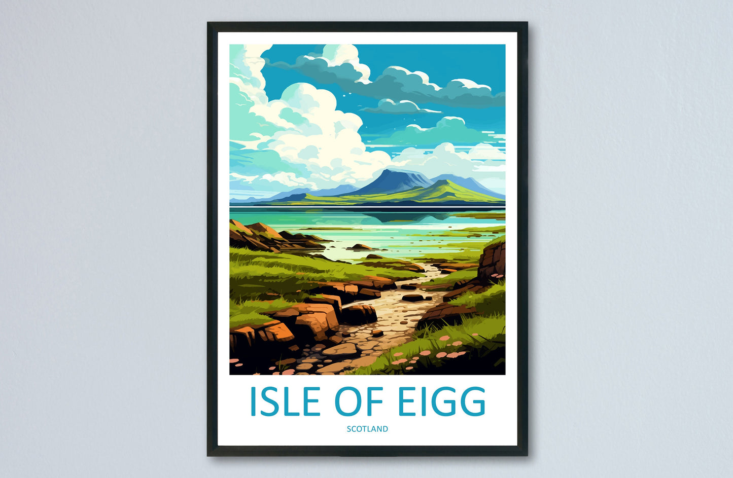 Isle Of Eigg Travel Print Wall Art Isle Of Eigg Wall Hanging Home Décor Isle Of Eigg Gift Art Lovers Scotland Art Lover Travel Gift