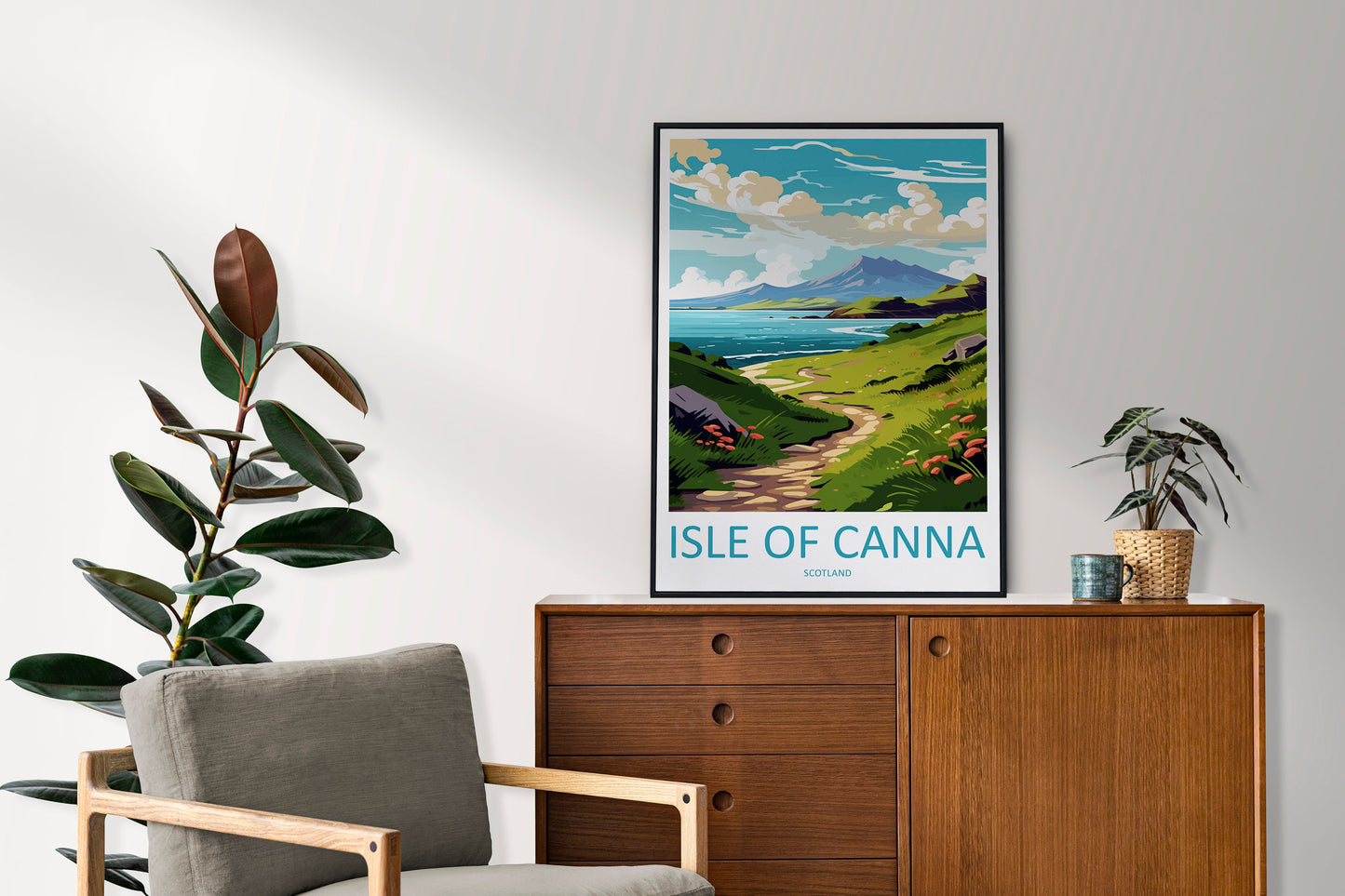 Isle Of Canna Travel Print Wall Art Isle Of Canna Wall Hanging Home Décor Isle Of Canna Gift Art Lovers Scotland Art Lover Travel Gift
