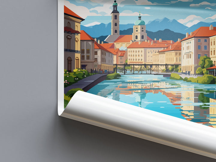 Ljubljana Travel Print Ljubljana Home Décor Slovenia Art Print Ljubljana Wall Print For Gift Wall Hanging Art Travel Slovenia Artwork