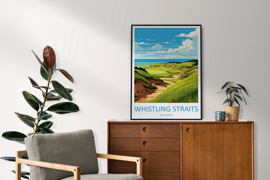 Whistling Straits Golf Course Travel Print Wall Art Whistling Straits Wall Hanging Home Décor Whistling Straits Gift Art Lovers Golf Art