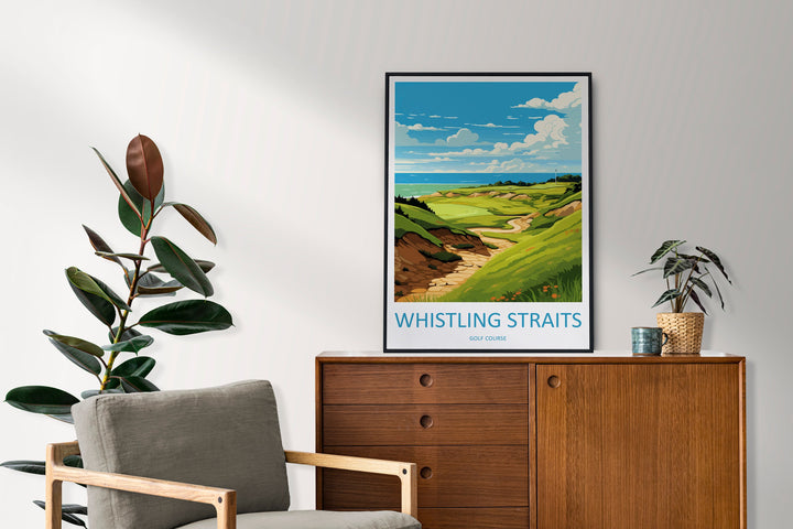 Whistling Straits Golf Course Travel Print Wall Art Whistling Straits Wall Hanging Home Décor Whistling Straits Gift Art Lovers Golf Art