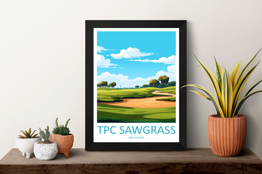 TPC Sawgrass Golf Course Travel Print Wall Art TPC Sawgrass Wall Hanging Home Décor TPC Sawgrass Golf Art Gift Art Lovers Golf Art