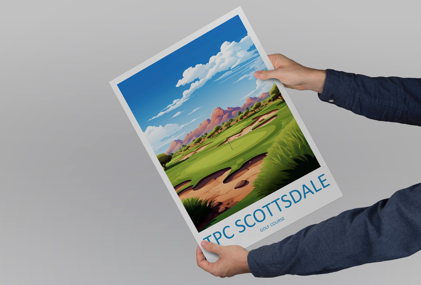 Tpc Scottsdale Golf Travel Print Wall Art Tpc Scottsdale Wall Hanging Home Décor Tpc Scottsdale Gift Art Lovers Arizona Art Travel Poster