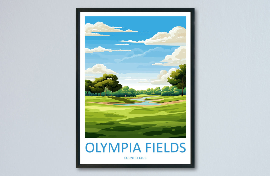 Olympia Fields Golf Club Travel Print Wall Art Olympia Fields Golf Club Wall Hanging Home Décor Olympia Fields Art Gift Art Lovers Golf Art