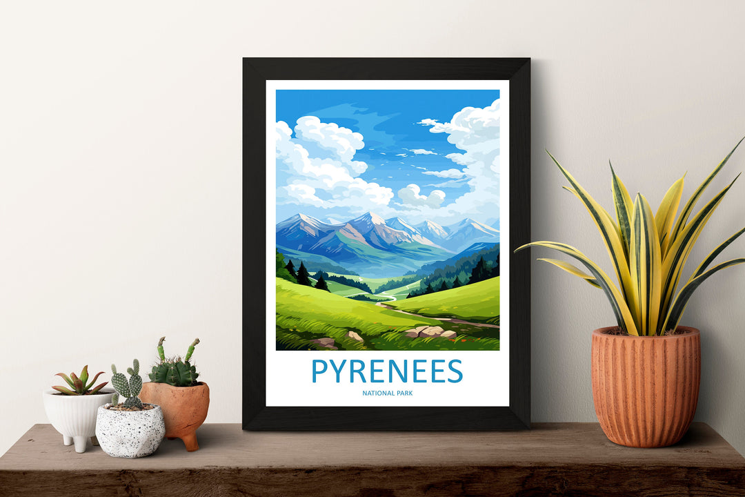 Pyrénées National Park Travel Print Wall Art Pyrénées Wall Hanging Home Décor Pyrénées National Park Gift Art Lovers France Art Lover Gift
